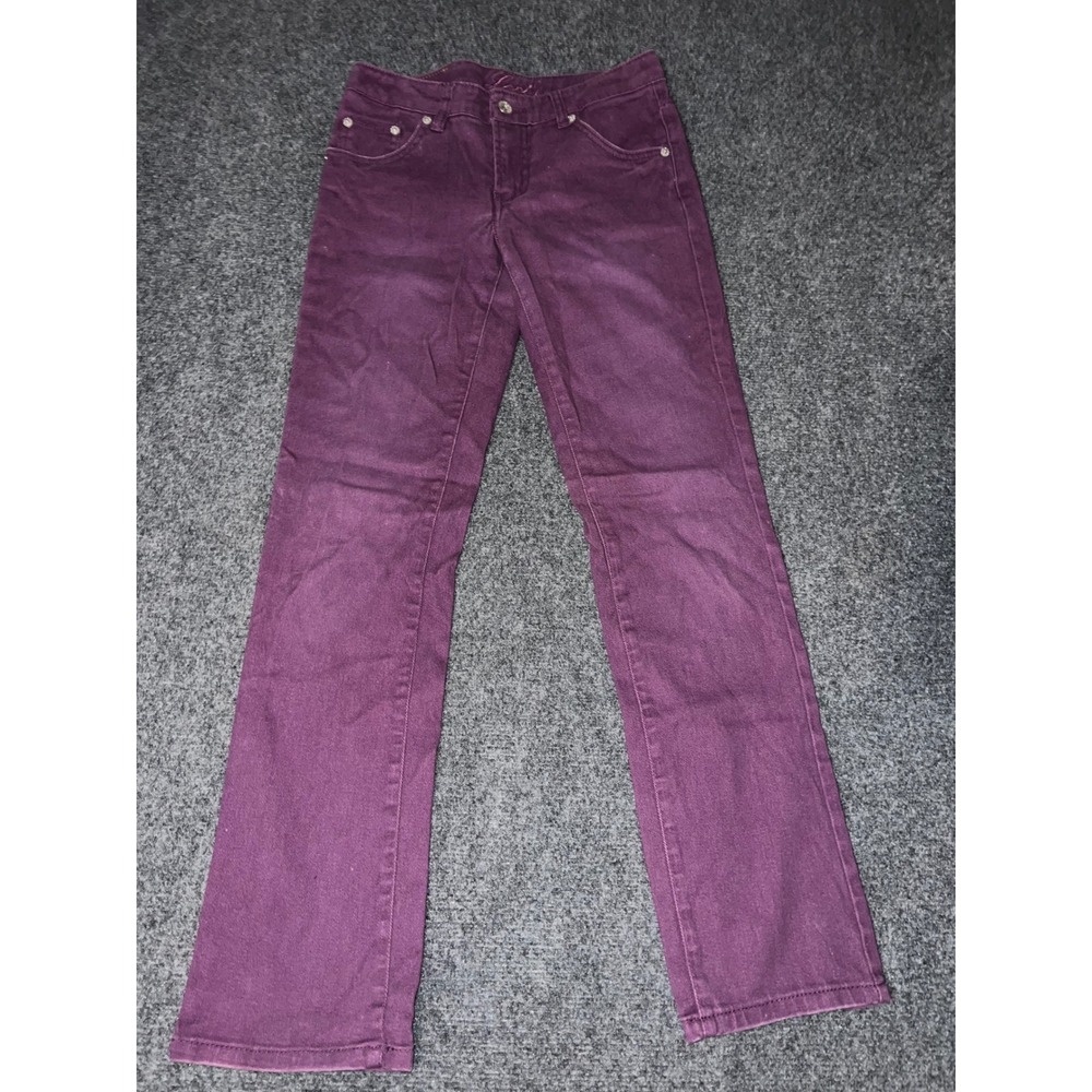 Levis Purple Straight Leg Pants Size 16 Regular Ramie Cotton Blend 1265-218